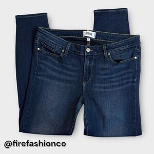 PAIGE Women’s Skinny Blue Jeans 32 Boho Indie Western Dark Wash High-Rise